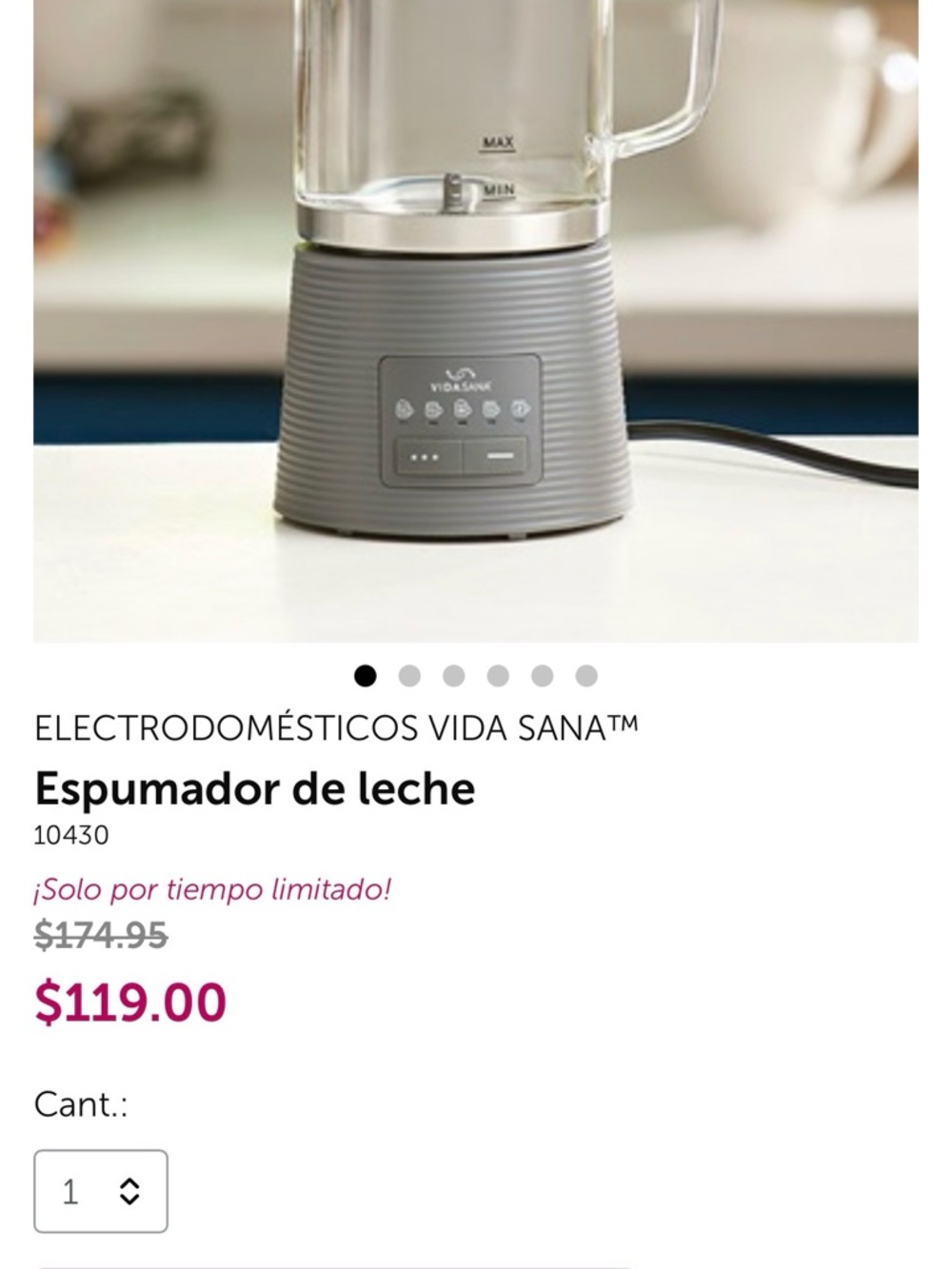 Princess House Grey Electric Milk Frother